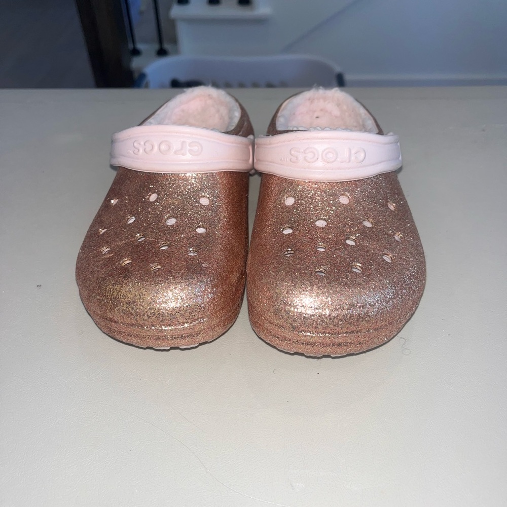 CROCS Kids' Shimmering Gold Slippers